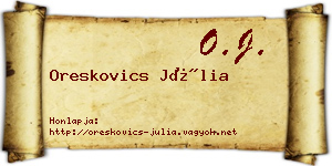 Oreskovics Júlia névjegykártya