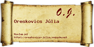 Oreskovics Júlia névjegykártya