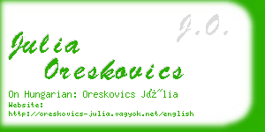 julia oreskovics business card